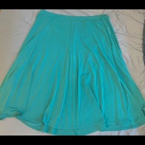 Susan Graver Aqua Liquid Knit Skirt